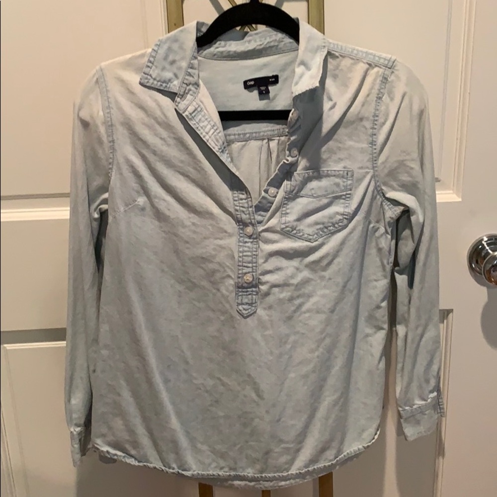 blue denim blouse